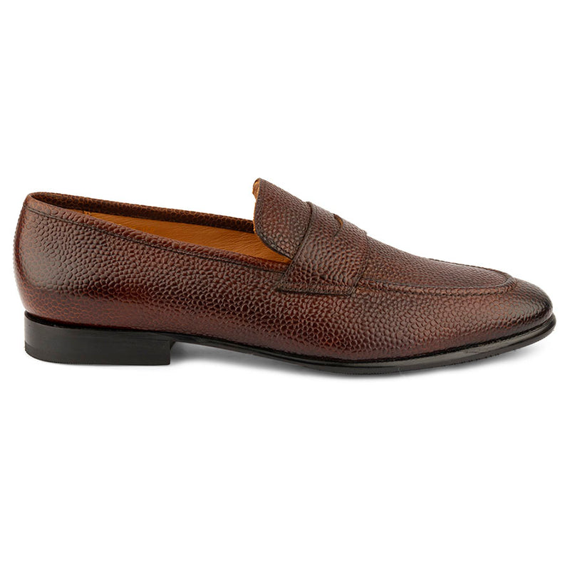 Brown Grain Penny Loafers