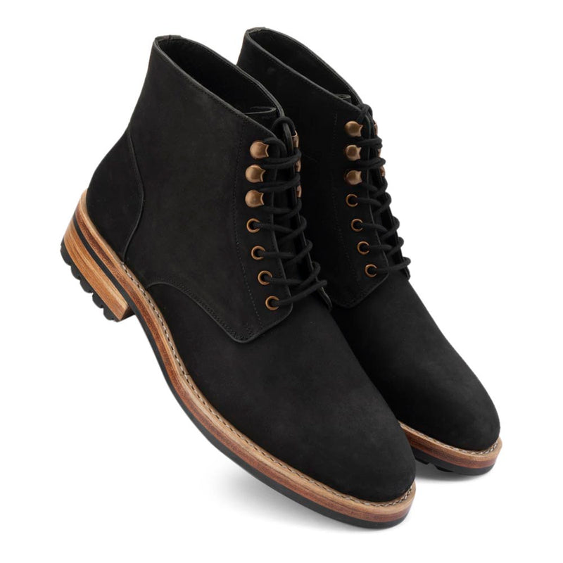 Black Nubuck Goodyear Welted Boots